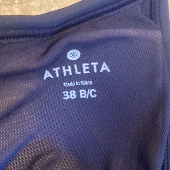 Athleta Marrakesh tankini swim top suit built in bra 38 B/C navy blue EUC - Picture 4 of 6